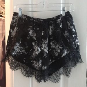 Paper Crane Black Lace High Waisted Shorts